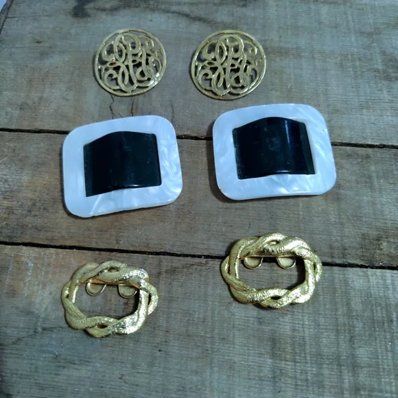 shoe clips  mid century lot of 3  Musi/2  acrylic/1  dress up preppy loafer chic - Picture 2 of 9